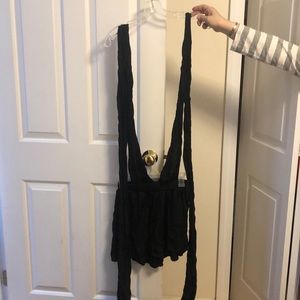 Black romper with wrap top